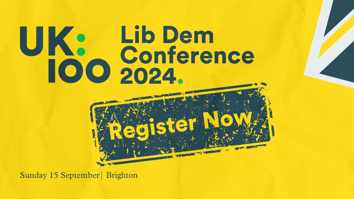 UK100 will be at the Lib Dem Conference in Brighton on 15 September
