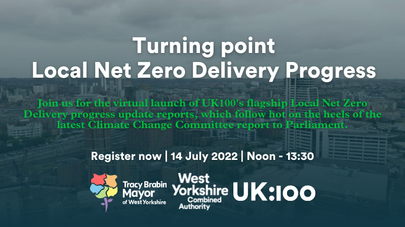 The social media event poster for Turning point: Local Net Zero Delivery Progress