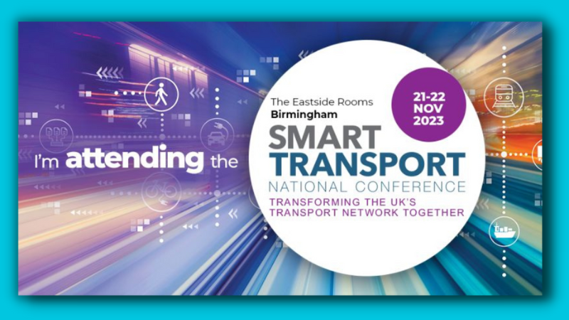 The social media event poster for UK100 at the Smart Transport National Conference 2023
