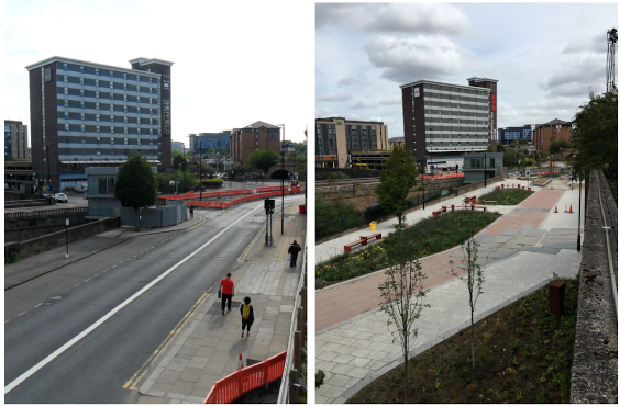 Before and after the scheme.