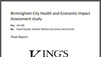 Birmingham City Health and Economic Impact Assessment study