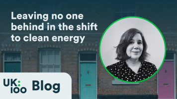 UK100 image with the blog title, and a picture of Gillian Cooper from Citizens Advice