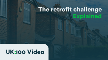 A thumbnail image showing the YouTube thumbnail for the UK100 Explained: The retrofit challenge video