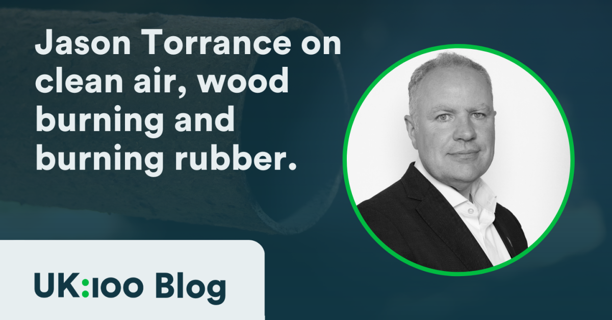 A graphic with the title "Air pollution: Burning rubber and wood"