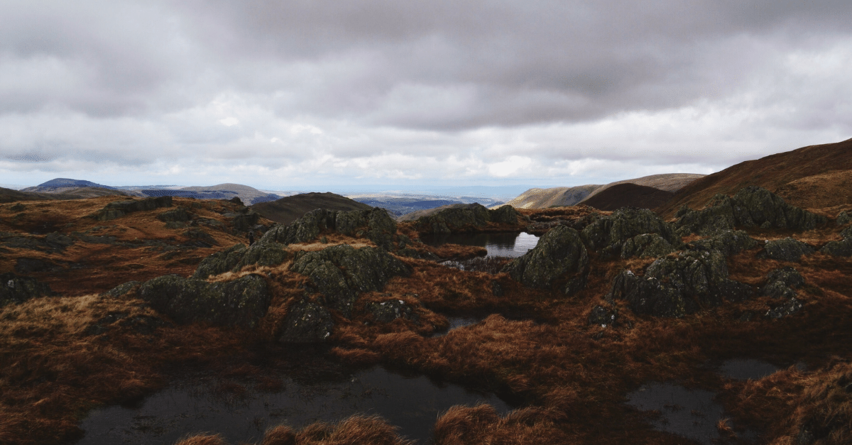Angle Tarn in Penrith on an overcast day in northern England